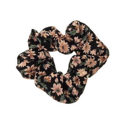 Coletero Scrunchie “Winter Daisy” Siena - Negro- Black